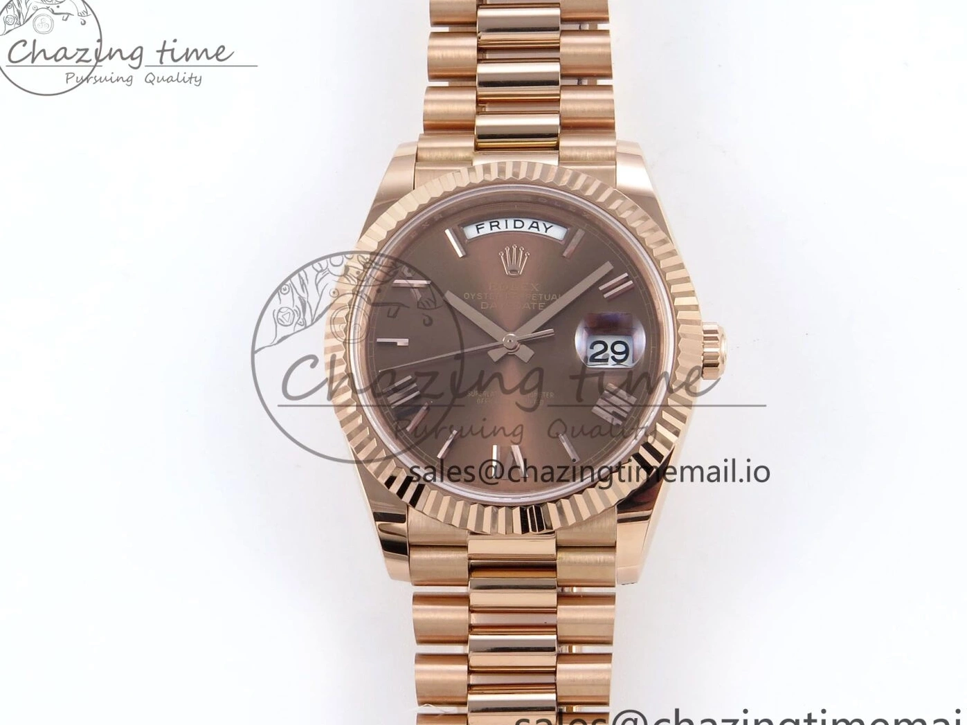 Edition RG Best Weight) Noob on Roman A2836 Bracelet 228235 Dial President 1:1 Date 40 Day (Gain Brown 0503